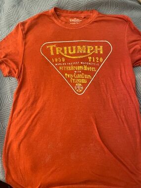Lucky Brand Orange Triumph Logo Tee